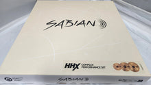 Load image into Gallery viewer, Sabian HHX Complex Promotional Set | Ships Now | 14" Medium Hats/16" &amp; 18" Thin Crashes/20" Medium Ride | Bundle Pack | Made in Canada | Authorized Dealer
