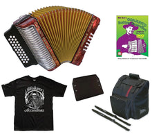 Load image into Gallery viewer, Hohner Corona II Red Rojo GCF SOL Accordion Acordeon +GigBag,Pad,Straps,DVD,TShirt Authorized Dealer
