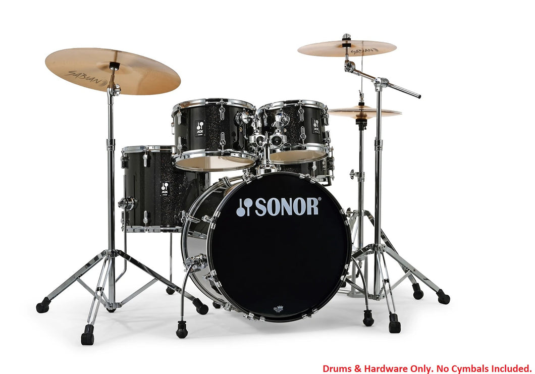 Sonor AQX Studio Black Midnight Sparkle 5pc Kit 20x16,10x7,12x8,14x13,14x5.5 Drums & Hardware Authorized Dealer