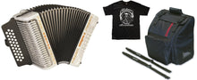 Load image into Gallery viewer, Hohner Corona II FBbEb/FBE/FA White Accordion Acordeon +GigBag,Straps,Shirt Authorized Dealer

