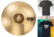 Load image into Gallery viewer, Sabian HHX 18&quot; X-Plosion Crash Brilliant Finish Cymbal +Shirt &amp; Sticks Bundle Pack Authorized Dealer
