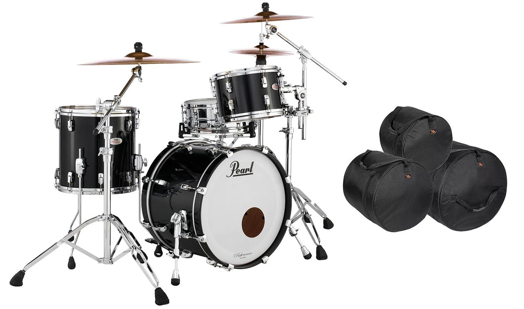 Pearl Reference 3pc Shell Pack Piano Black 20x14 12x8 14x14 +Bags | Authorized Dealer