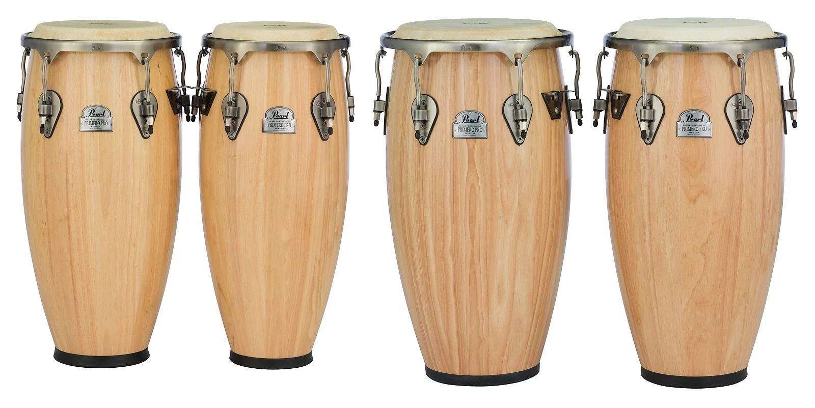 Pearl Primero Pro 4pc Quinto Congas Tumba Wooden Drums Set Natural