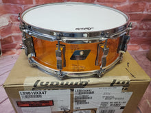 Load image into Gallery viewer, Ludwig Vistalite Amber 5x14&quot; Bowtie Lug Molded Acrylic Snare Drum Acrylic | Made in the USA | Authorized Dealer
