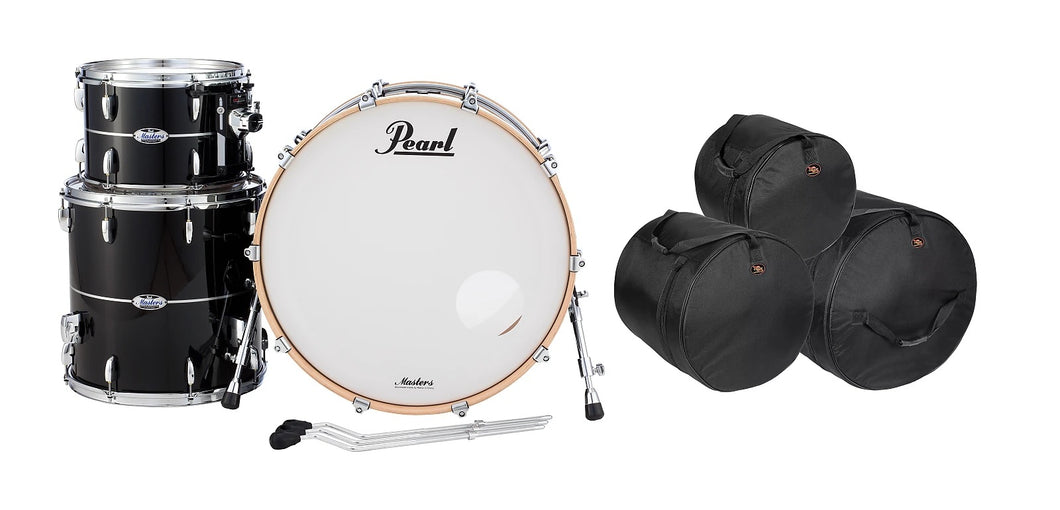 Pearl Masters Complete 20x14_12x8_14x14 Quicksilver Black Shell Pack +FREE GigBags Authorized Dealer