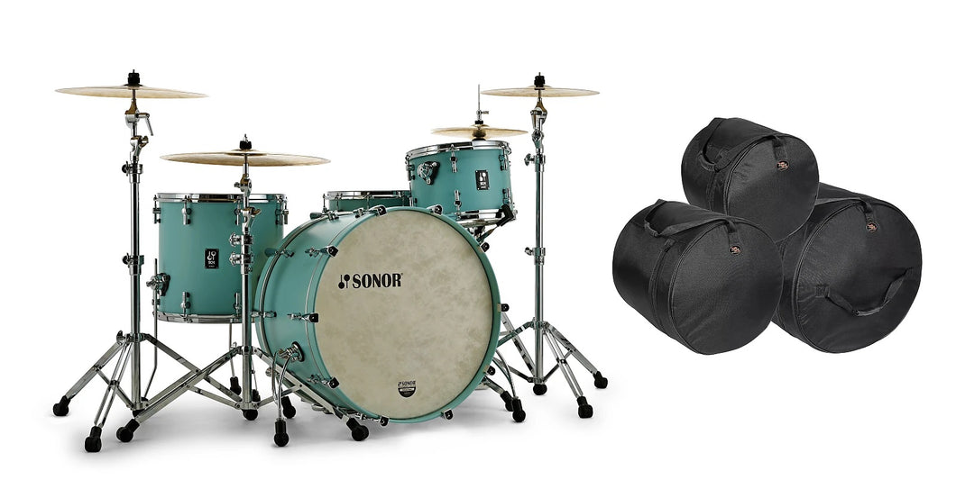 Sonor SQ1 Cruiser Blue 24x14/13x9/16x15 Drum Kit Shell Pack Matching Hoops +Bags | Authorized Dealer