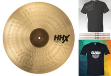 Load image into Gallery viewer, Sabian HHX 21&quot; Raw Bell Dry Ride Cymbal +Shirt/2x Sticks Bundle | Made in Canada | Authorized Dealer
