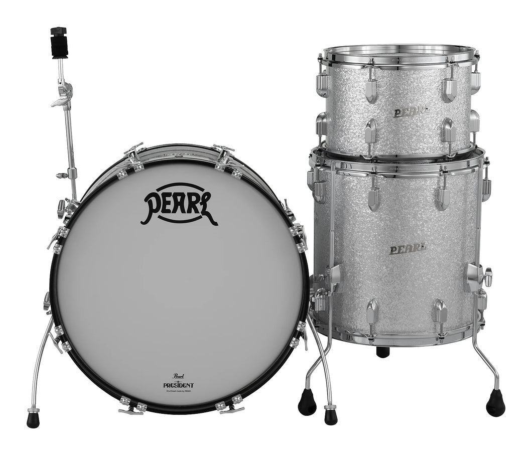 Pearl President Series Deluxe 24x14, 13x9, 16x16 #450 Silver Sparkle Wrap Kit Drums Shell Pack | Custom Listing | Authorized Dealer