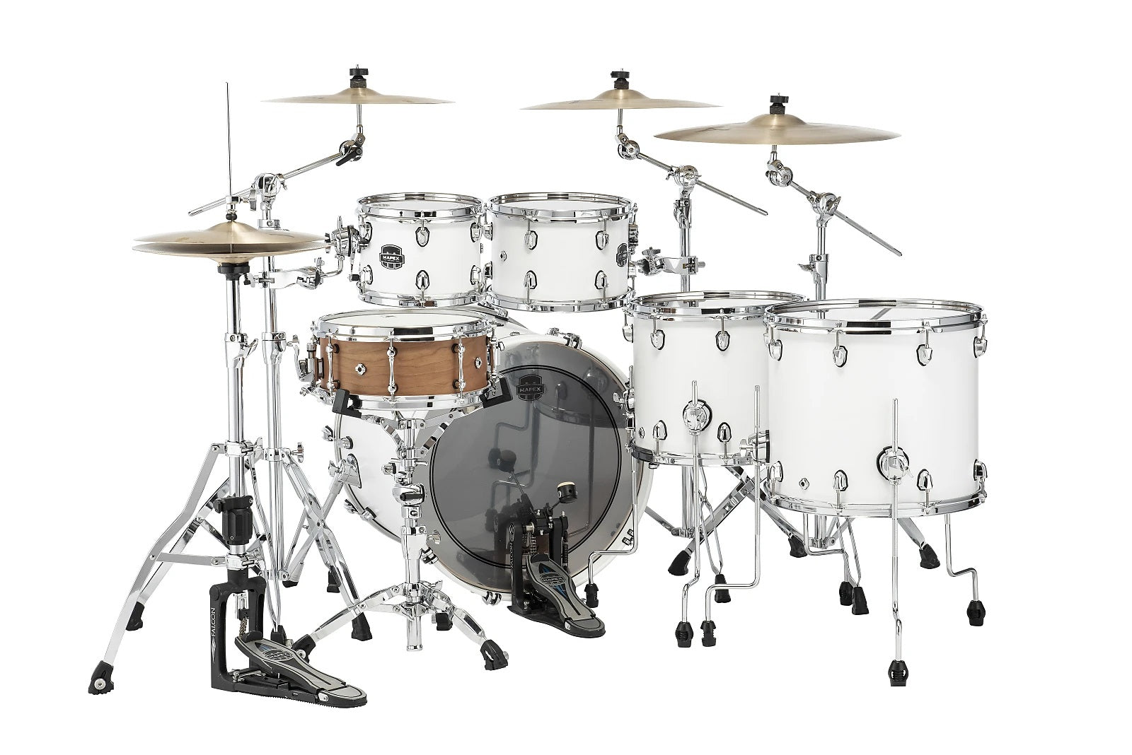 Mapex Saturn Satin White Studioease Drums 22x18/10x7/12x8/14x12