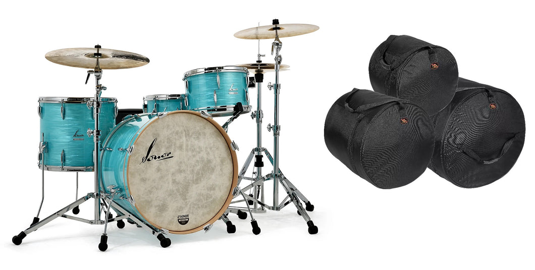 Sonor Vintage California Blue 22x14, 13x8, 16x14 No Mount Drum Kit Shell Pack +Free Bags Shell Pack NEW Authorized Dealer