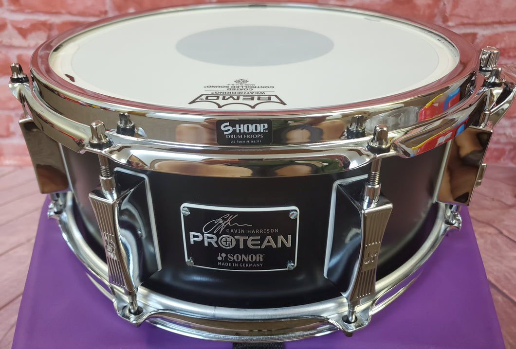 Sonor Gavin Harrison 12x5 Protean Black Lacquer Premium Snare Drum | World Ship | Authorized Dealer