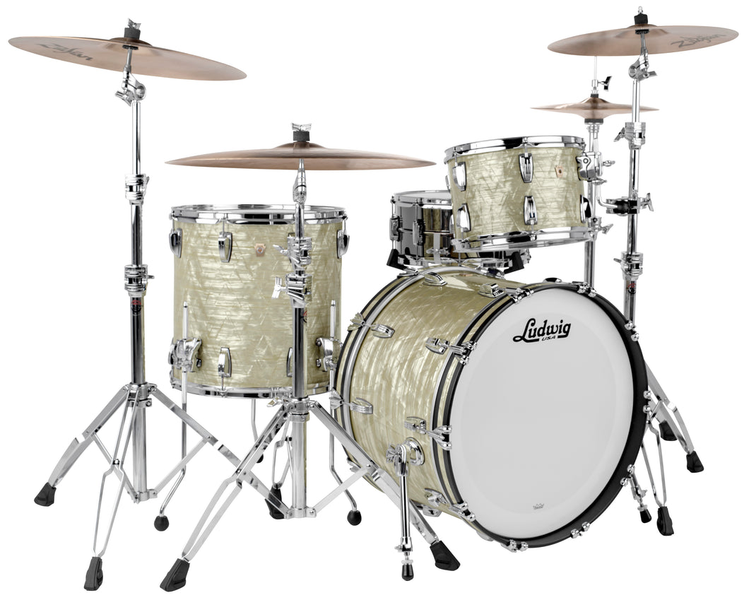 Ludwig Pre-Order Classic Maple Olive Pearl Jazzette 14x18_8x12_14x14 Drums Shells Kit Made in the USA Authorized Dealer
