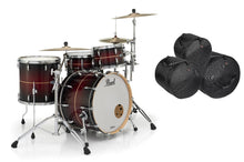 Load image into Gallery viewer, Pearl Masters Complete Natural Banded Redburst Drums 24x14_13x9_16x16 Shell Pack &amp; Bags Auth Dealer
