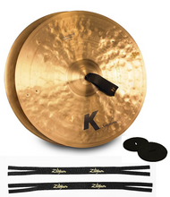 Load image into Gallery viewer, Zildjian 17&quot; K Symphonic Hand Cymbal Pair (2) Concert Band &amp; Orchestra Straps/Pads Authorized Dealer

