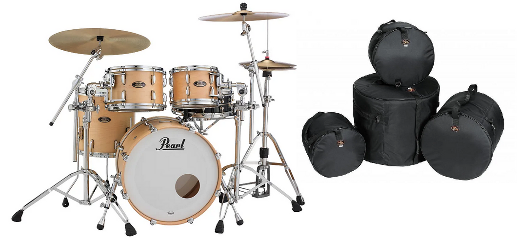 Pearl Masters Maple Gum Hand-Rubbed Natural Maple 20x14_10x7_12x8_14x14 +Free Bags Authorized Dealer