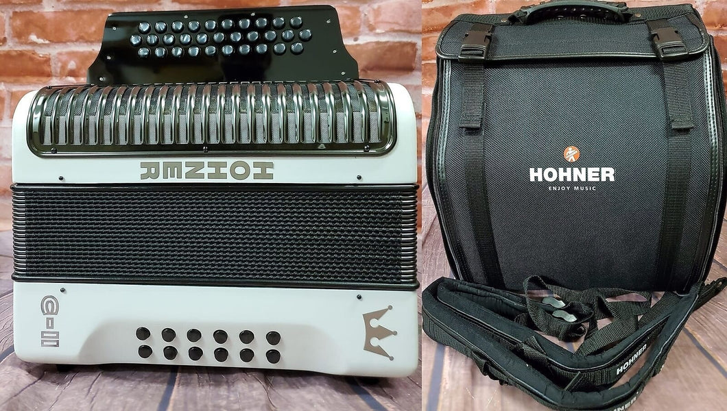 Hohner Corona C-II Redesigned White GCF / Sol 31 Button Accordion Made in Germany Authorized Dealer