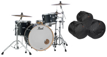 Load image into Gallery viewer, Pearl Masters Complete 24x14_13x9_16x16 Matte Black Mist Maple Shells Drums +Bags Authorized Dealer
