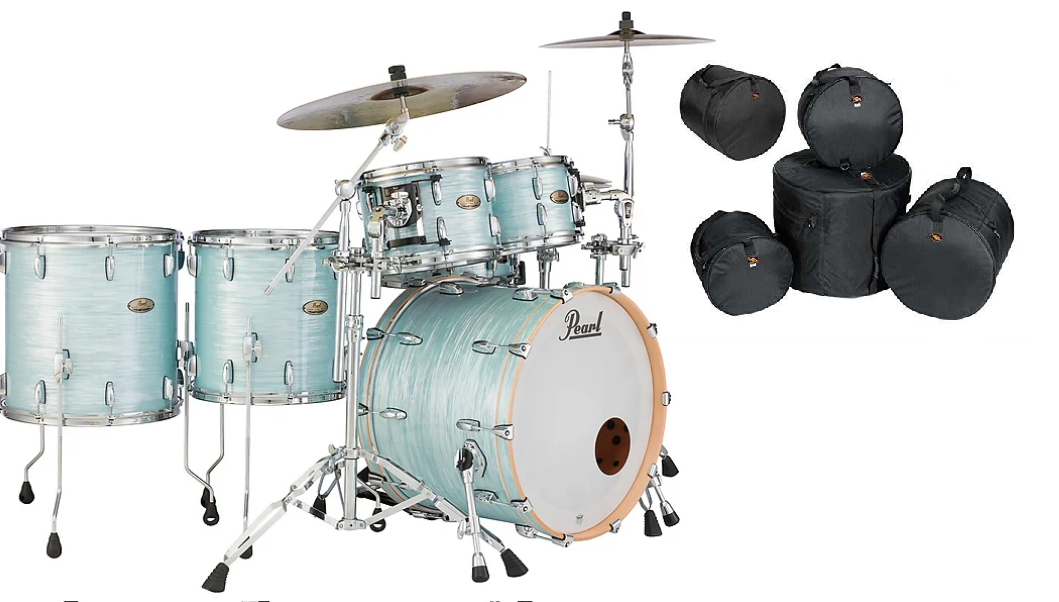 Pearl Session Studio Select Ice Blue Oyster 22/10/12/14/16 Drums | Free Bags | NEW Authorized Dealer
