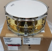 Load image into Gallery viewer, Ludwig LB422BKT 6.5x14 Hammered Brass  Hammered Kit Snare Drum with Tube Lugs NEW Authorized Dealer
