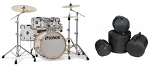 Load image into Gallery viewer, Sonor AQ2 Studio White Marine Pearl 20x16_14x13_12x8_14x6_10x7 Drum Shells +Bags | Authorized Dealer
