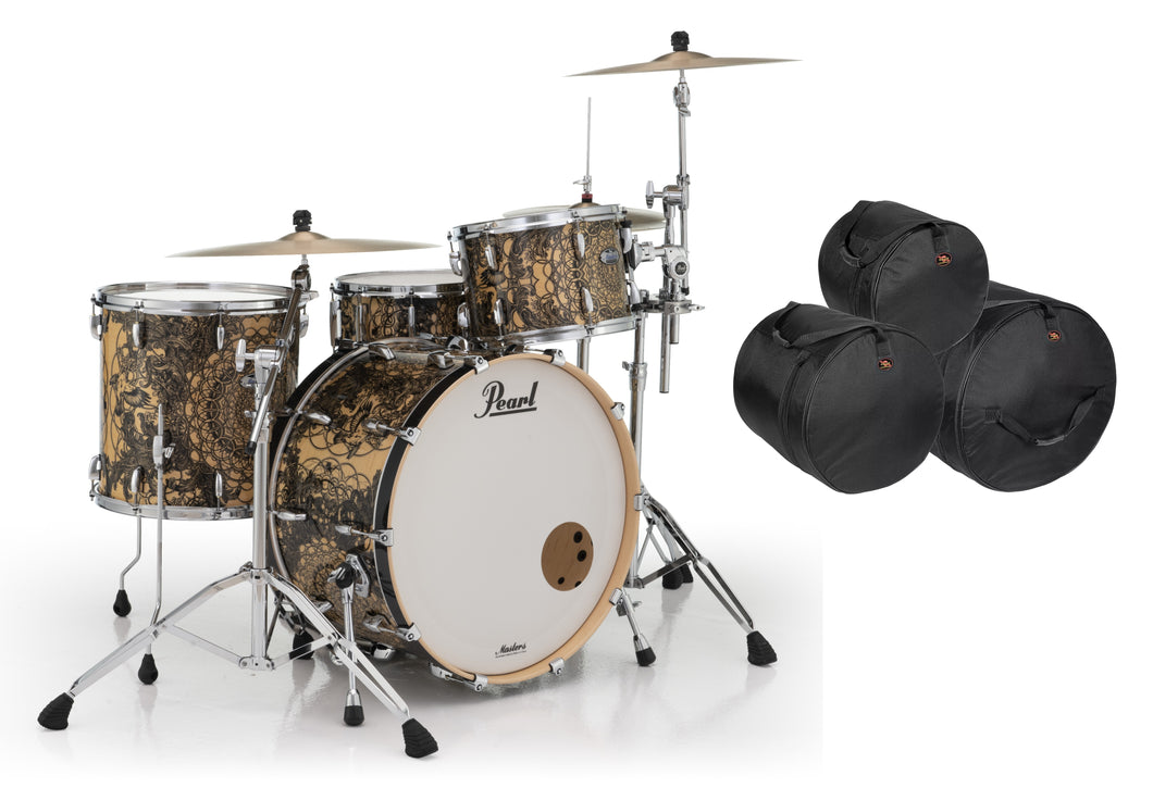 Pearl Masters Complete Cain & Abel 3pc Kit 24x14_13x9_16x16 Drum Shells +GigBags | Authorized Dealer