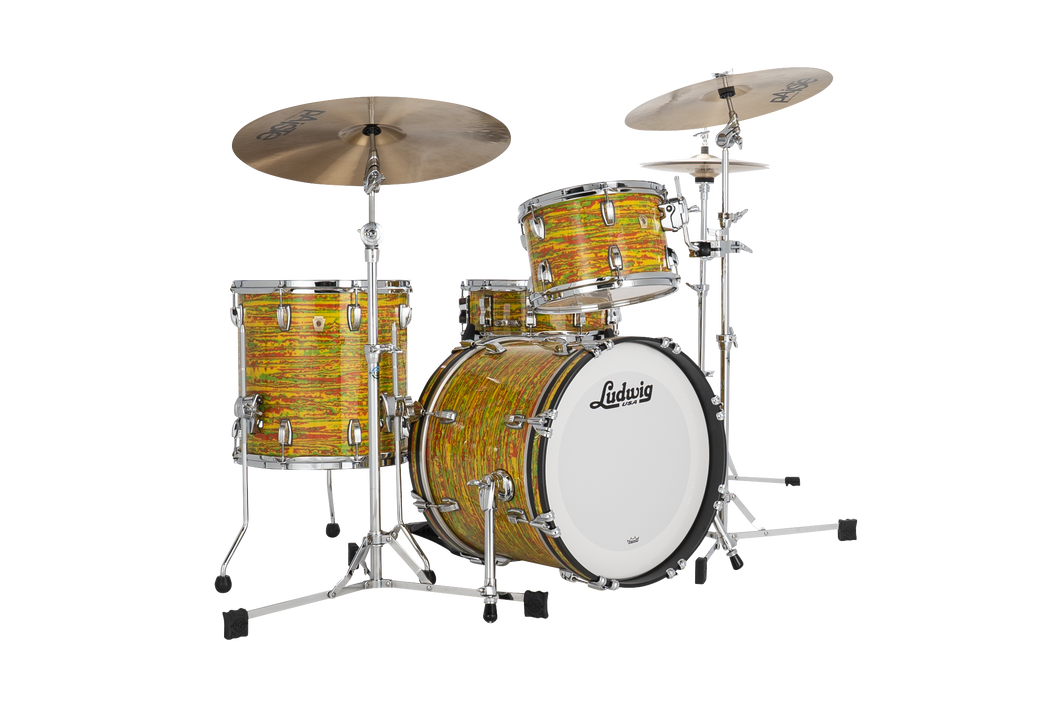 Ludwig Pre-Order Classic Maple Citrus Mod Jazzette Kit 14x18_8x12_14x14 Drums Shells Made in the USA Authorized Dealer