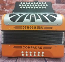 Load image into Gallery viewer, Hohner Compadre FBE Orange Silver Grill Accordion FA Acordeon +Bag_Strap_Pad_Shirt Authorized Dealer
