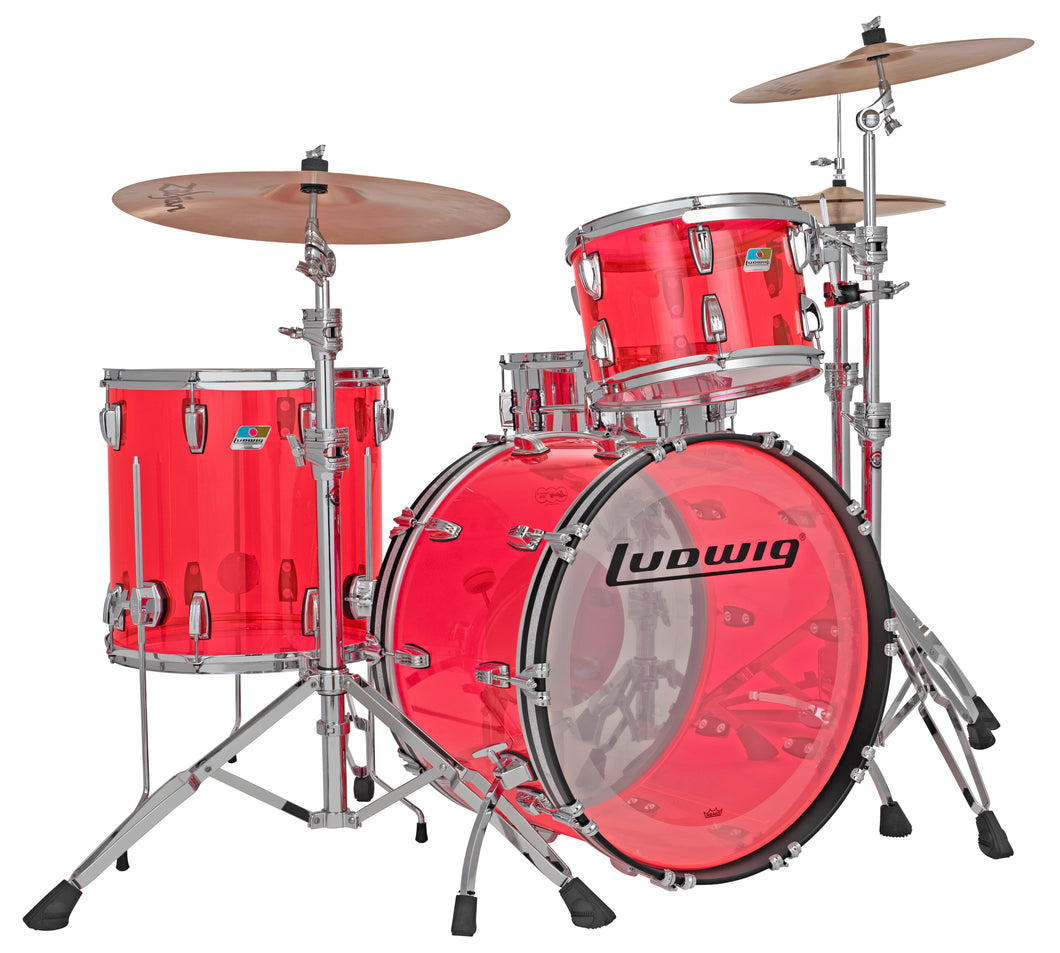 Ludwig Vistalite Pink Pro Beat 14x24/16x16/9x13 Shell Pack Set Drums Special Order Authorized Dealer