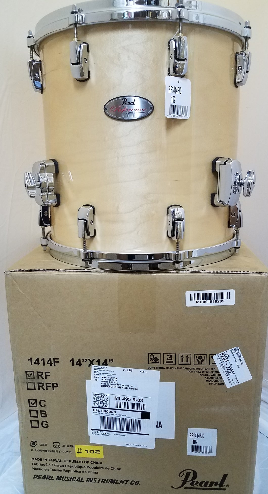 Pearl Reference 14x14 Natural Maple Floor Tom Drum w/Legs Special Order Authorized Dealer - WorldShip!