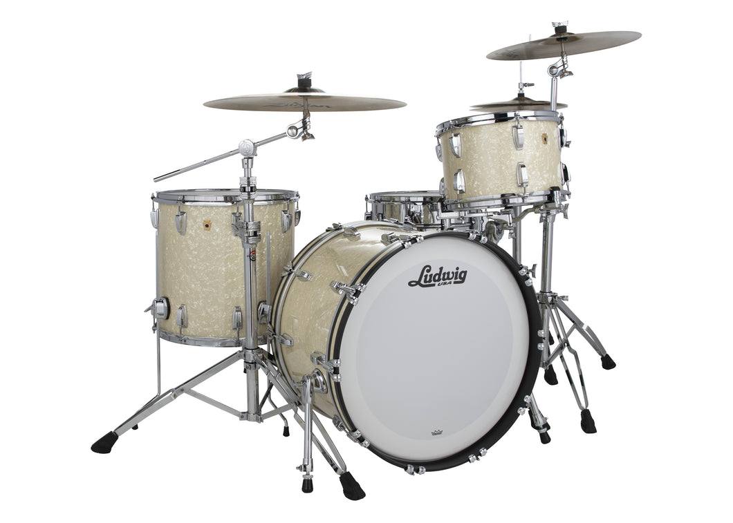 Ludwig Legacy Maple Vintage White Marine Fab 14x22_9x13_16x16 Drums Shell Pack Authorized Dealer