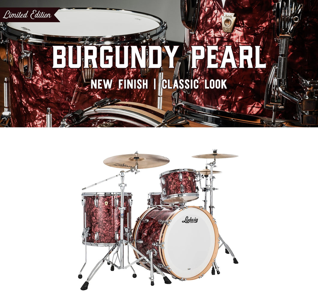 Ludwig Classic Maple Burgundy Pearl Fab 14x22_9x13_16x16 3pc Drums Shell Pack Authorized Dealer