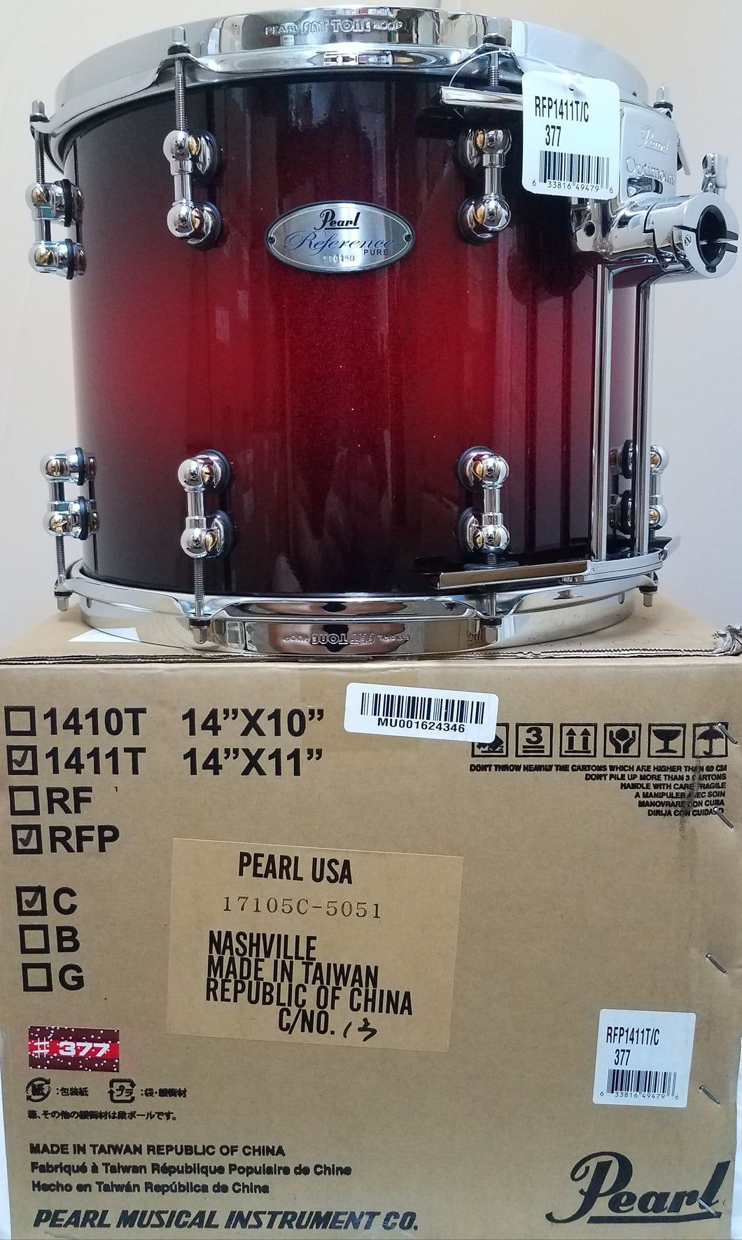Pearl Reference Pure 14x11 Scarlet Sparkle Burst Tom Drum | Special Order | NEW Authorized Dealer