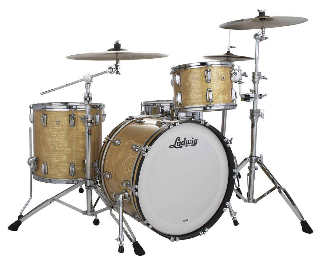 Ludwig Classic Maple Aged Onyx Fab 14x22_9x13_16x16 Drums Shell Pack Made in the USA Authorized Dealer