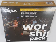 Load image into Gallery viewer, Zildjian K Custom Worship Cymbal Pack: 14 Hats/16+18 Crash/20 Ride +Bag,Sticks,Shirt | Auth Dealer
