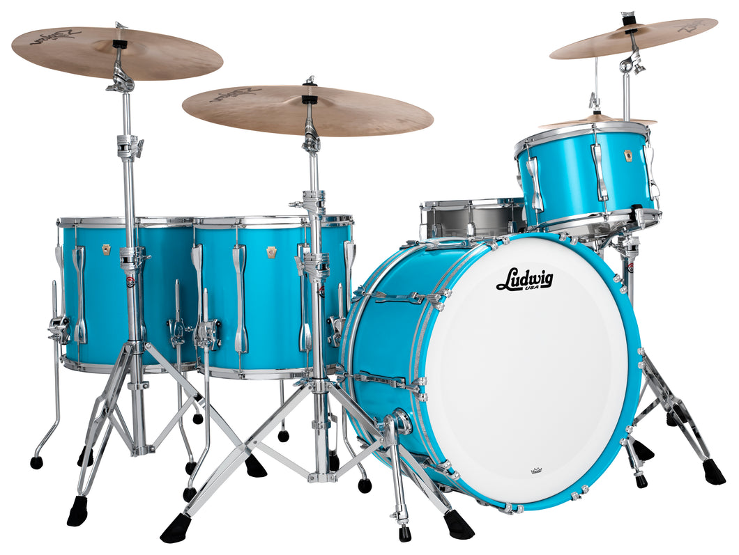 Ludwig Classic Maple Heritage Blue Mod 18x22_8x10_9x12_16x16 Drums Special Order Authorized Dealer