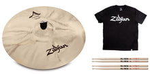 Load image into Gallery viewer, Zildjian 20&quot; A Custom Ping Ride Brilliant Finish Cymbal Pack +T-Shirt &amp; Sticks | Authorized Dealer
