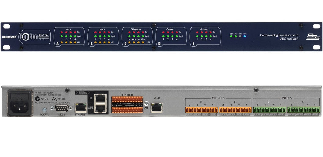 BSS BLU-103 Soundweb London Conferencing Processor for AEC VoIP | 2-Day Ship | NEW Authorized Dealer