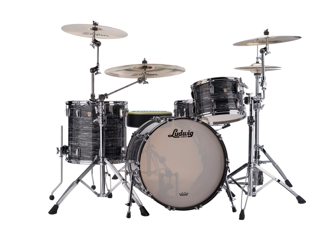 Ludwig Classic Maple Vintage Black Oyster Fab 14x22_9x13_16x16 Made in the USA Ringo Drum Set Kit Shell Pack Authorized Dealer