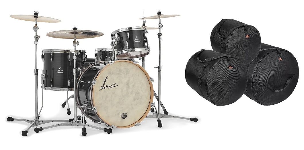 Sonor Vintage Series Black Slate 20x14_12x8_14x12 Drums +Bags Shell Pack No Mount Authorized Dealer