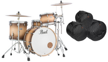 Load image into Gallery viewer, Pearl Masters Complete 24x14_13x9_16x16 Satin Natural Burst Shells Drums +Bags! Authorized Dealer
