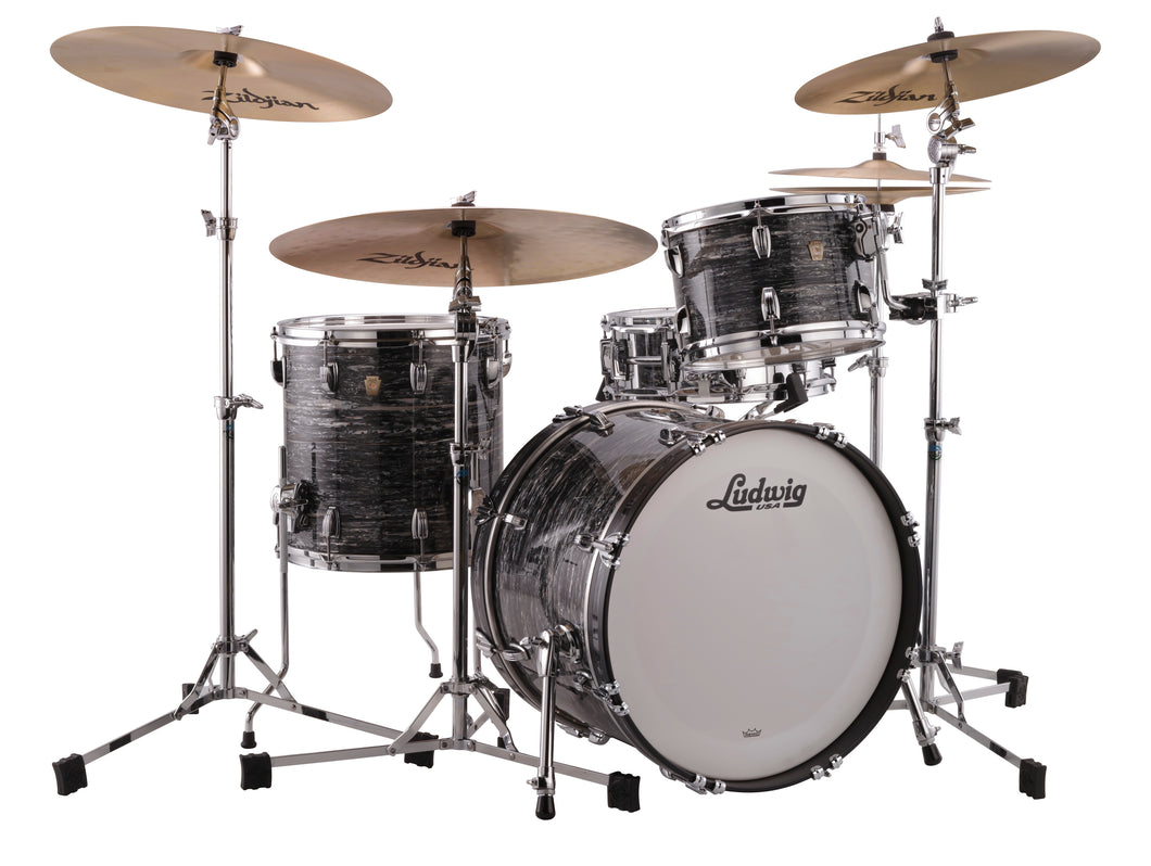 Ludwig *Pre-Order* Classic Maple Vintage Black Oyster Mod 18x22_8x10_9x12_16x16 Drums Kit Shell Pack Made in the USA Authorized Dealer