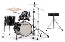 Load image into Gallery viewer, Sonor AQ2  Transparent Black Lacquer SAFARI 16x15_13x12_10x7_13x6 Drums +Throne | Authorized Dealer
