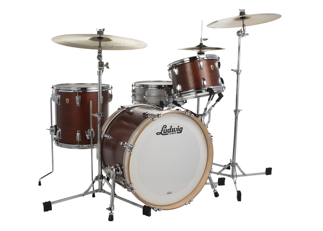 Ludwig Legacy Vintage Mahogany Jazzette 14x18x12_14x14 Drum Set Special Order | Bop Shell Pack | Authorized Dealer