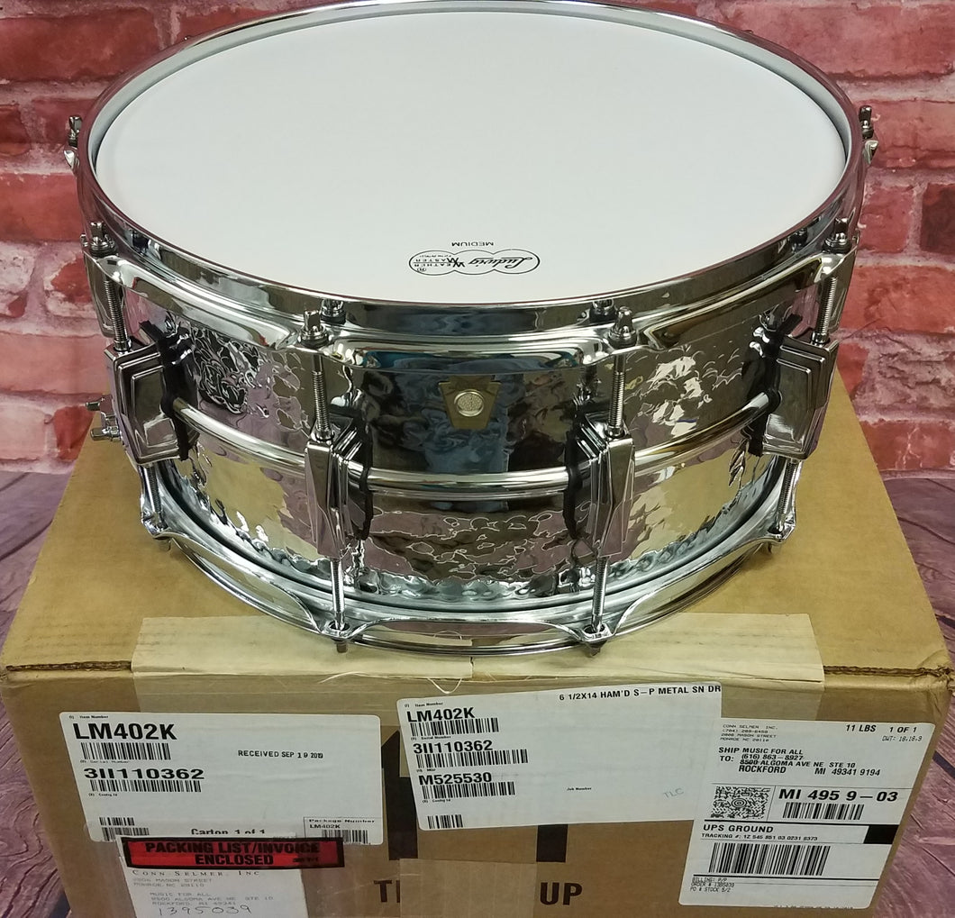 Ludwig LM402K Supraphonic 6.5x14 Hammered Chrome Imperial Lugs Kit  Snare Drum NEW Authorized Dealer
