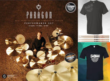 Load image into Gallery viewer, Sabian Paragon Performance Set: 14&quot; Hats 16&quot; Crash 22&quot; Ride | +FREE Sticks,Shirt | Authorized Dealer
