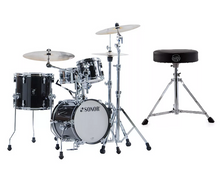 Load image into Gallery viewer, Sonor AQ2 Trans Black Lacquer MARTINI Kit 14x13, 13x12, 8x7, 12x5 Drums +Throne | Authorized Dealer
