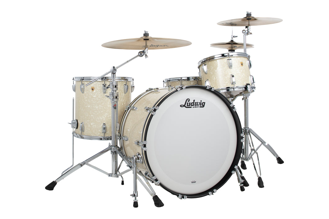 Ludwig Legacy Maple White Marine Pearl Fab 14x22_9x13_16x16 Drums Special Order Authorized Dealer
