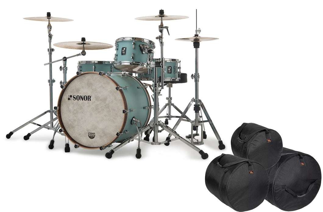 Sonor SQ1 Cruiser Blue 24x14/13x9/16x15 Drum Kit Shell Pack with Walnut Hoops +FREE Gig Bags | NEW  Authorized Dealer!