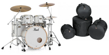Load image into Gallery viewer, Pearl Masters Maple Gum Matte White Marine Pearl 22x16_10x7_12x8_16x16 Drums +Free Bags Auth Dealer
