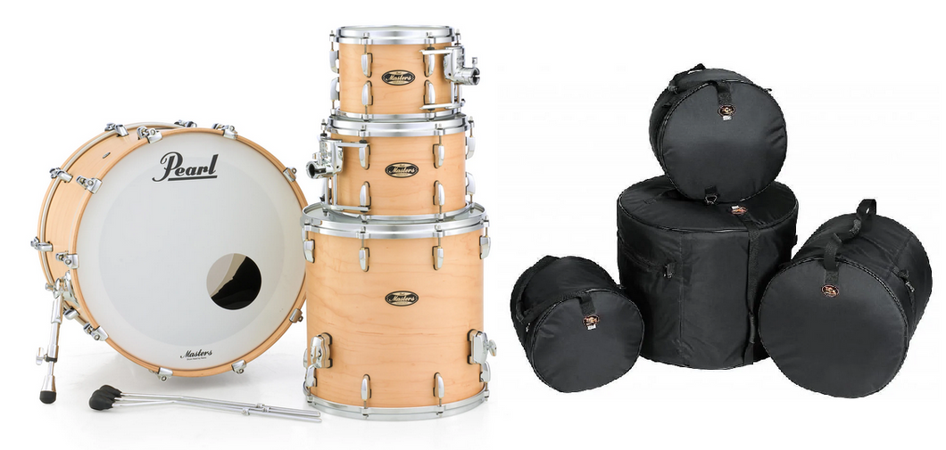 Pearl Masters Maple Gum Hand-Rubbed Natural Maple 22x16_10x7_12x8_16x16 +Free Bags Authorized Dealer